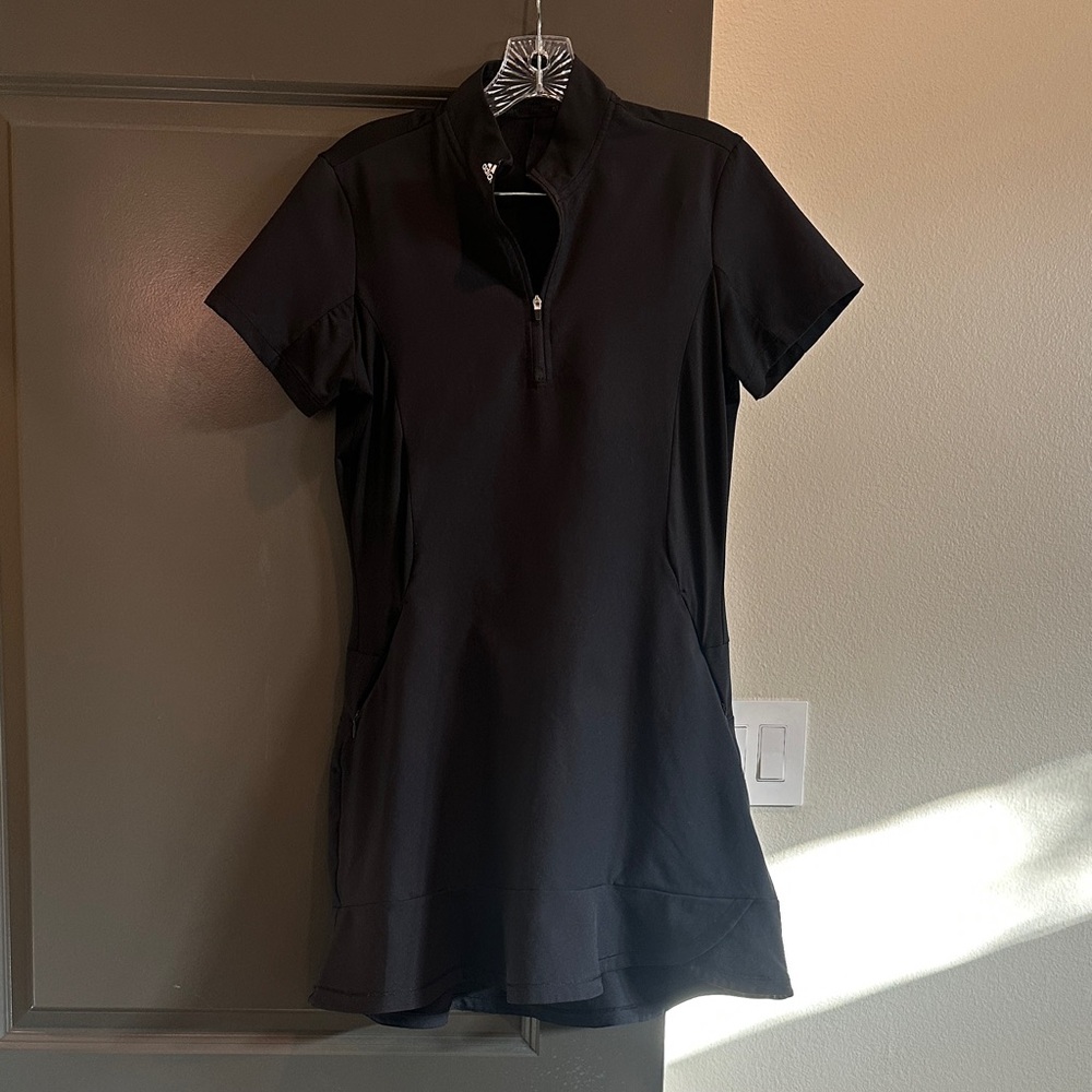 Adidas Black Short Sleeve Polo Dress